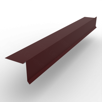 Планка ветровая с подгибом для мягкой кровли 100х90 РЕ 0.45 RAL 3005 Красное вино